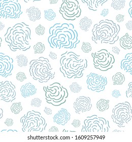 Geometric seamless doodle hand drawn twirl pattern with hand painted irregular blue line art cloud structure in wavy movement. Graphic, modern design, scrapbooking, stationary, fashion , packaging.