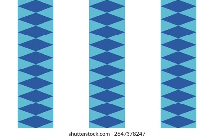 geometric Seamless geometric double diamond pattern in two tone blue diamond horizontal strip checkerboard, chessboard seamless Repeat seamless pattern design for fabric printing or background