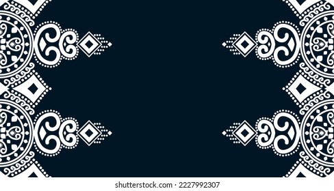 Geometric Seamless Ethnic Pattern in black and white color.design for background. Aztec Pattern illustration template element EP.25.background color can be changedDesign carpets, wallpapers, clothing,