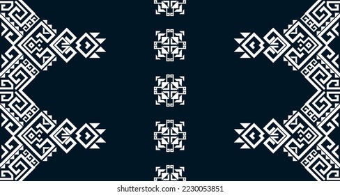 Geometrisches nahtloses Ethnisches Muster in schwarz-weißer Farbe.Design für Hintergrund. Aztec Muster Vorlage Element EP.33.Hintergrundfarbe kann geändert werdenDesign-Teppiche, Wallpaper, Kleidung