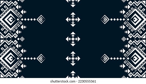 Geometric Seamless Ethnic Pattern in black and white color.design for background. Aztec Pattern illustration template element EP.34.background color can be changedDesign carpets, wallpapers, clothing