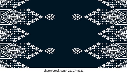 Geometric Seamless Ethnic Pattern in black and white color.design for background. Aztec Pattern illustration template element EP.45.background color can be changedDesign carpets, wallpapers, clothing