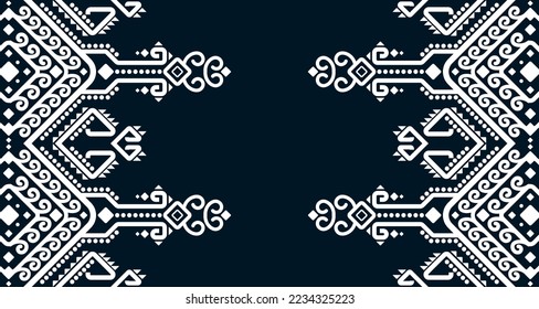 Geometric Seamless Ethnic Pattern in black and white color.design for background. Aztec Pattern illustration template element EP.56.background color can be changedDesign carpets, wallpapers, clothing