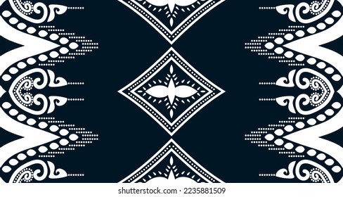 Geometric Seamless Ethnic Pattern in black and white color.design for background. Aztec Pattern illustration template element EP.64.background color can be changedDesign carpets, wallpapers, clothing