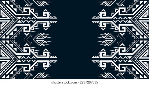 Patrón étnico sin foco geométrico en color blanco y negro.diseño para el fondo. Se puede cambiar el color de fondo del elemento de plantilla de ilustración de patrón azteca EP.76.alfombras de diseño, tapicería, ropa