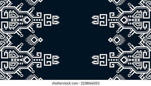 Geometric Seamless Ethnic Pattern in black and white color.design for background. Aztec Pattern illustration template element EP.72.background color can be changedDesign carpets, wallpapers, clothing