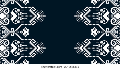 Patrón étnico sin foco geométrico en color blanco y negro.diseño para el fondo. Se puede cambiar el color de fondo del elemento de plantilla de ilustración de patrón azteca EP.94.Design 