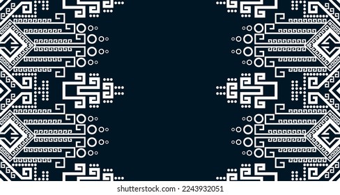 Geometric Seamless Ethnic Pattern in black and white color.design for background. Aztec Pattern illustration template element EP.98.background color can be changedDesign 
