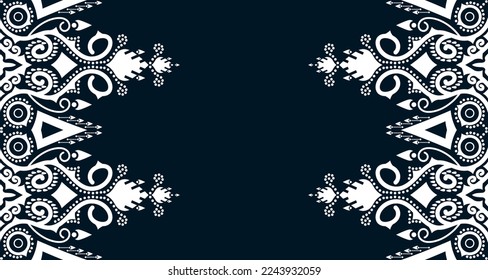 Patrón étnico sin foco geométrico en color blanco y negro.diseño para el fondo. Se puede cambiar el color de fondo del elemento de plantilla de ilustración de patrón azteca EP.97.Design 