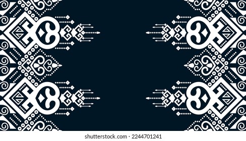 Geometric Seamless Ethnic Pattern in black and white color.design for background. Aztec Pattern illustration template element EP.95.background color can be changedDesign 