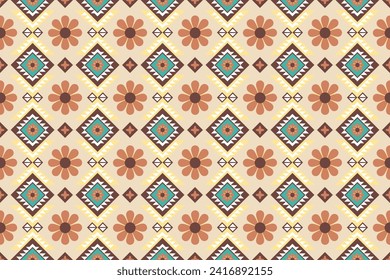 Geometric seamless ethnic pattern. Geometric ethnic pattern can be used in fabric design for clothes, wrapping, textile, embroidery, carpet, tribal pattern