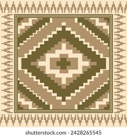 Geometric seamless ethnic pattern. Geometric ethnic pattern can be used in fabric design for clothes, wrapping, textile, embroidery, carpet, tribal pattern. earth tone color