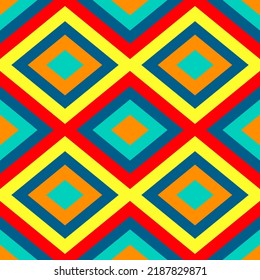 Geometric seamless fabric pattern design for textiles, wallpaper, embroidery, sewing, background. Vector illustration style.