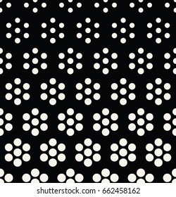 geometric seamless floral halftone vector pattern