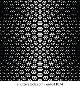 geometric seamless floral halftone vector pattern