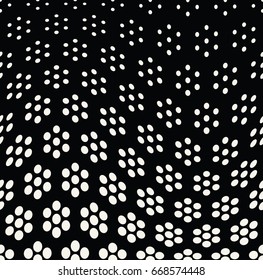 geometric seamless floral halftone vector pattern