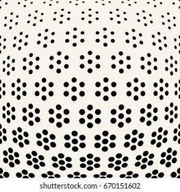 geometric seamless floral halftone vector pattern