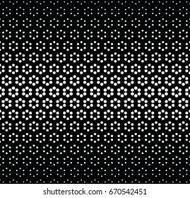 geometric seamless floral halftone vector pattern
