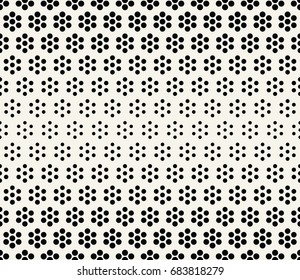 geometric seamless floral halftone vector pattern