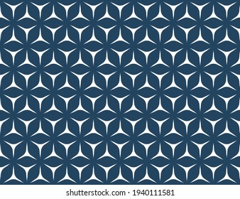 geometric seamless flower pattern in six petal