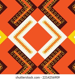 Geometric seamless kilim ikat pattern with Motif texture Design for print. Using in the fashion industry.