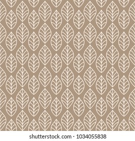 Geometric Seamless Leaf Vector Pattern. Floral Illustration background.