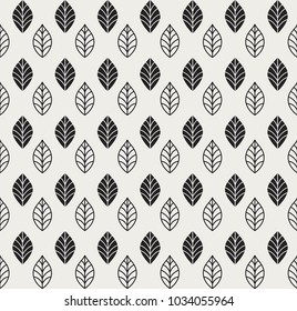 Geometric Seamless Leaf Vector Pattern. Floral Illustration background.