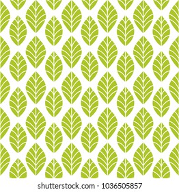 Geometric Seamless Leaf Vector Pattern. Floral Illustration background.