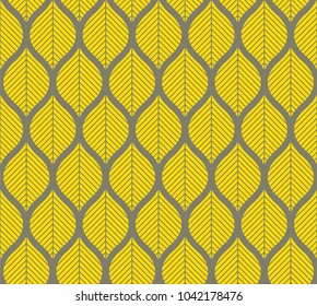 Geometric Seamless Leaf Vector Pattern. Floral Illustration background.