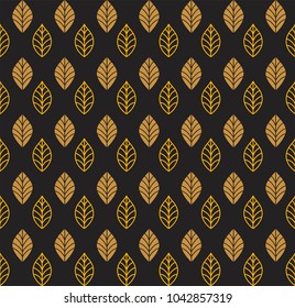 Geometric Seamless Leaf Vector Pattern. Floral Illustration background.
