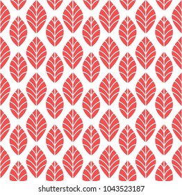 Geometric Seamless Leaf Vector Pattern. Floral Illustration background.