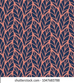 Geometric Seamless Leaf Vector Pattern. Floral Illustration Background.