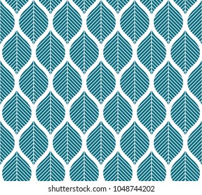 Geometric Seamless Leaf Vector Pattern. Floral Illustration background.