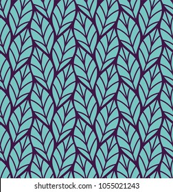 Geometric Seamless Leaf Vector Pattern. Floral Illustration background.