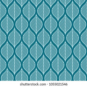 Geometric Seamless Leaf Vector Pattern. Floral Illustration background.