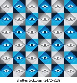 Geometric seamless made of eyes.