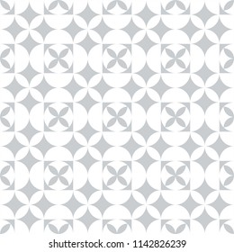 Geometric seamless modern pattern sacred geometry gray and white textile monochrome vector background.