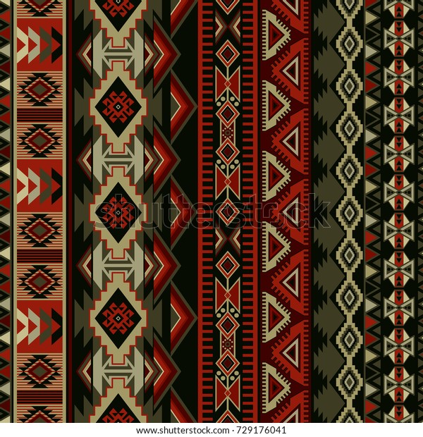 セラミック 壁紙 繊維 ウェブ カード用の幾何学的なシームレスな装飾 民族柄 飾り枠 アメリカのネイティブデザイン ナバホ メキシコのモチーフ アステカの装飾 のベクター画像素材 ロイヤリティフリー