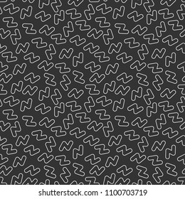 geometric seamless pattern. 80-90s terndy style. Abstract black and white mosaic texture of different shapes. Design element for invintation, web, banner, retro design. Vector illustration.