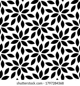 Geometric seamless pattern. Abstract background with floral leaf. Geometric design with flowers leaves. Vector