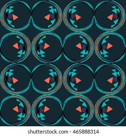 Geometric seamless pattern. Abstract background with circles. Vector Illustration
