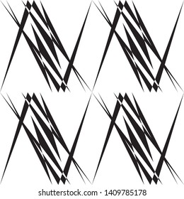 Geometric seamless pattern, abstract black and white lines background, vector modern design texture.