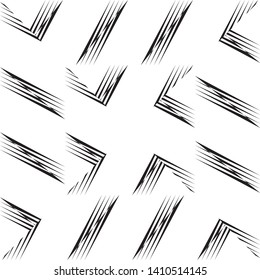 Geometric seamless pattern, abstract black and white lines background, vector modern design texture.