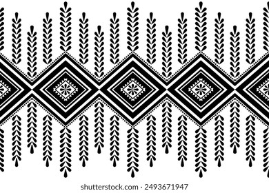 Patrón geométrico sin fisuras abstracto blanco y negro. Tela de tela ornamental étnica navajo. Diseño de motivos populares aztecas para fondo, tela, sarong, batik, envoltura, Fondo de pantalla