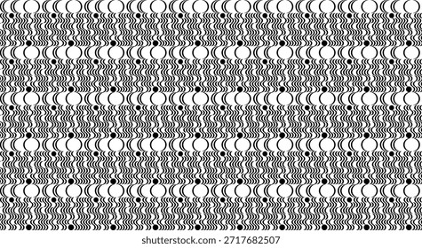 Patrón geométrico sin fisuras con el negro ondulado abstracto y el punto en el fondo blanco. Ilustración vectorial, para el Fondo de pantalla masculino de la decoración de la cubierta de la ropa deportiva del paño de vestir de la camisa por toda la impresión