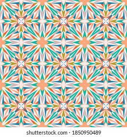Patrón geométrico sin soldadura, fondo colorido abstracto, impresión de moda con formas pequeñas, textura vectorial para textil, tela, papel tapiz, papel envolvente.