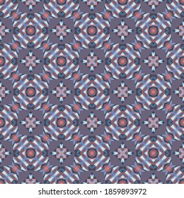 Geometric seamless pattern, abstract colorful background, trendy ornament, fashion print small shapes, vector texture.