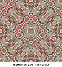 Geometric seamless pattern, abstract colorful background, trendy ornament, fashion print small shapes, vector texture for textile, fabric, decoration.