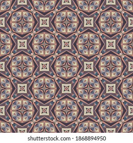 Geometric seamless pattern, abstract colorful background, trendy ornament, fashion print small shapes, vector texture for fabric, textile, decoration.