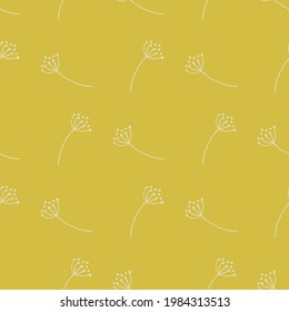 Geometrisches, nahtloses Muster mit abstraktem Dilettschirmdruck. hellgelber Hintergrund. Vektorgrafik für saisonale Stoffdrucke, Stoffe, Banner, Hintergründe und Wallpaper.